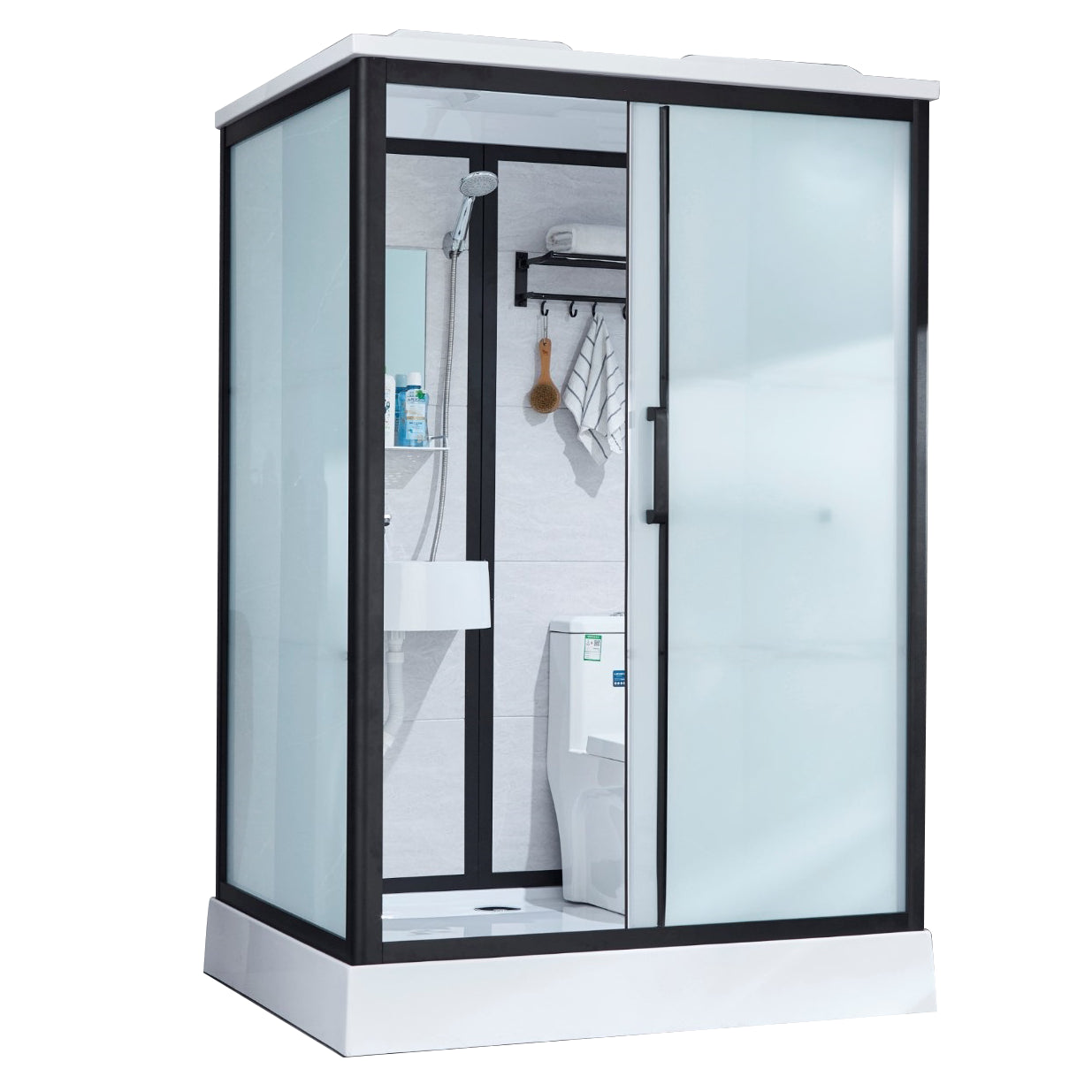 Gekaderde Tempered Glass Douche Kit met Inclusief Basis Gekaderde Douchecabine