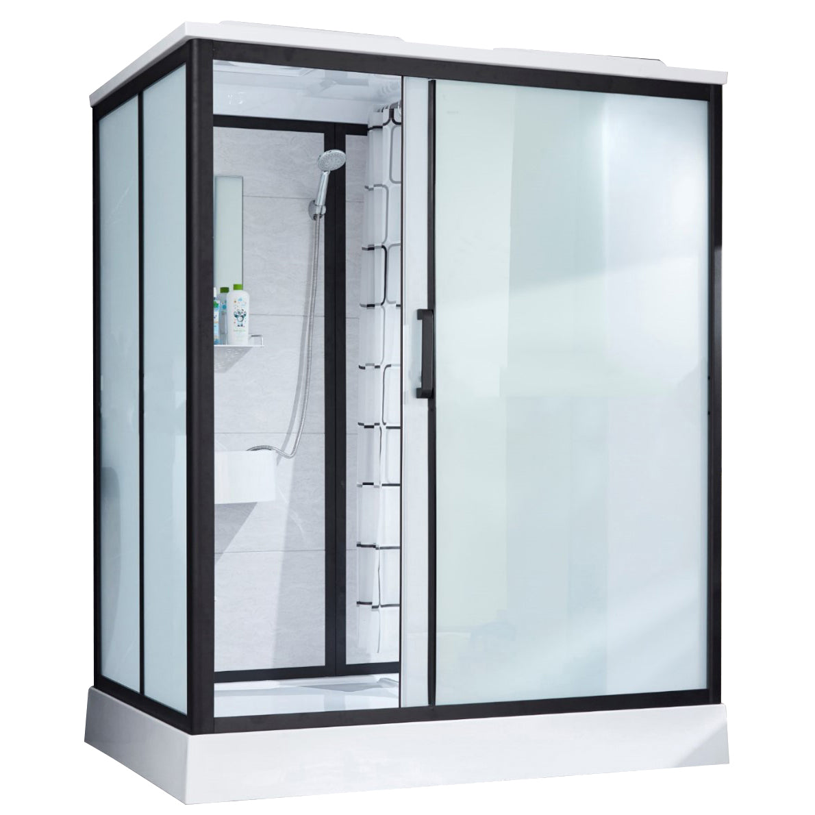 Gekaderde Tempered Glass Douche Kit met Inclusief Basis Gekaderde Douchecabine