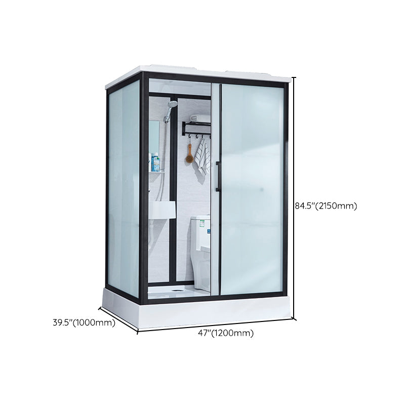 Gekaderde Tempered Glass Douche Kit met Inclusief Basis Gekaderde Douchecabine