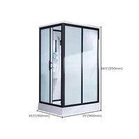 Gekaderde Tempered Glass Douche Kit met Inclusief Basis Gekaderde Douchecabine