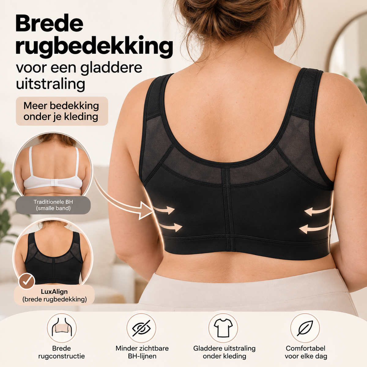 LuxAlign | Corrigerende BH met Brede Rug- en Zijpanelen