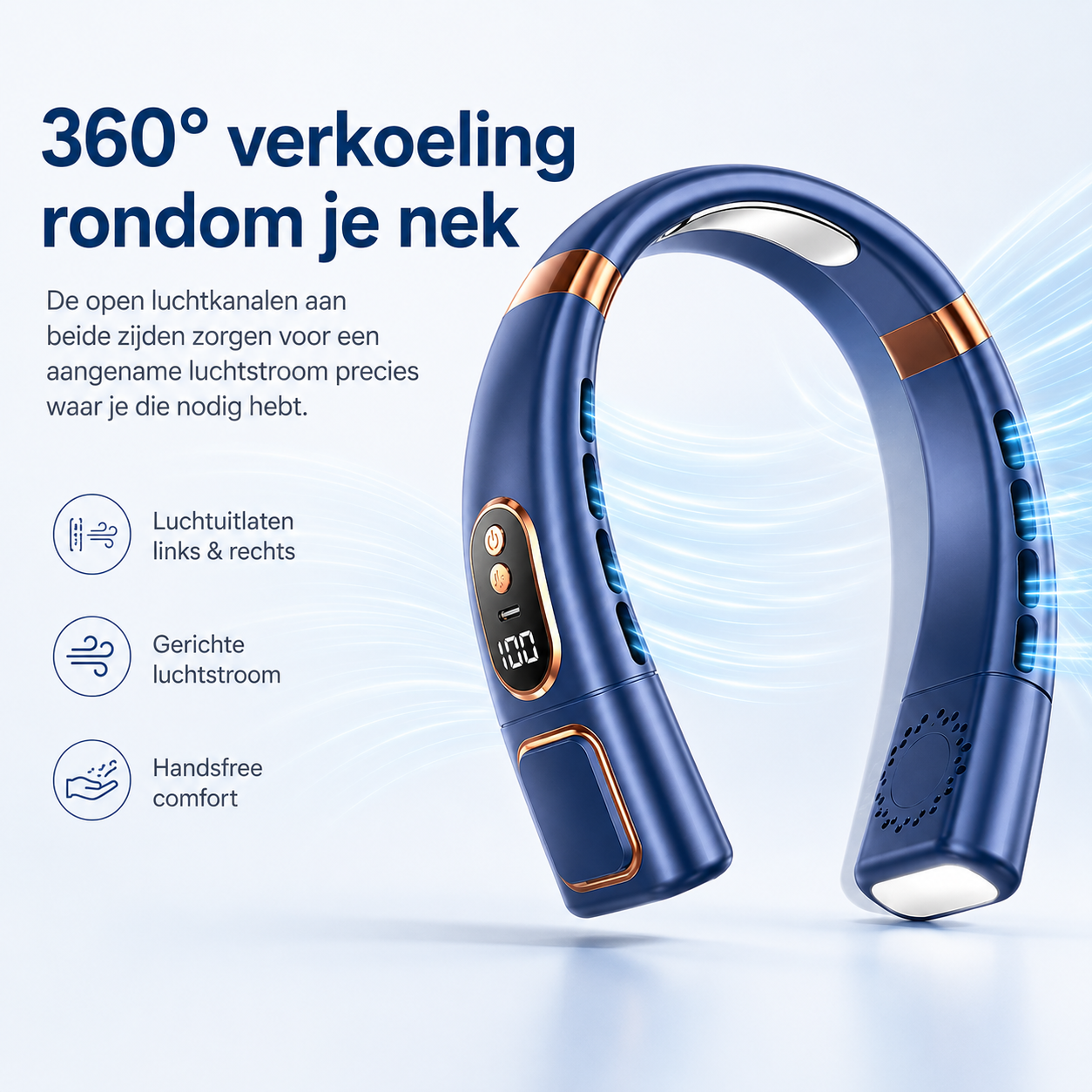 Froza – 360° Koelende Digitale Nekventilator