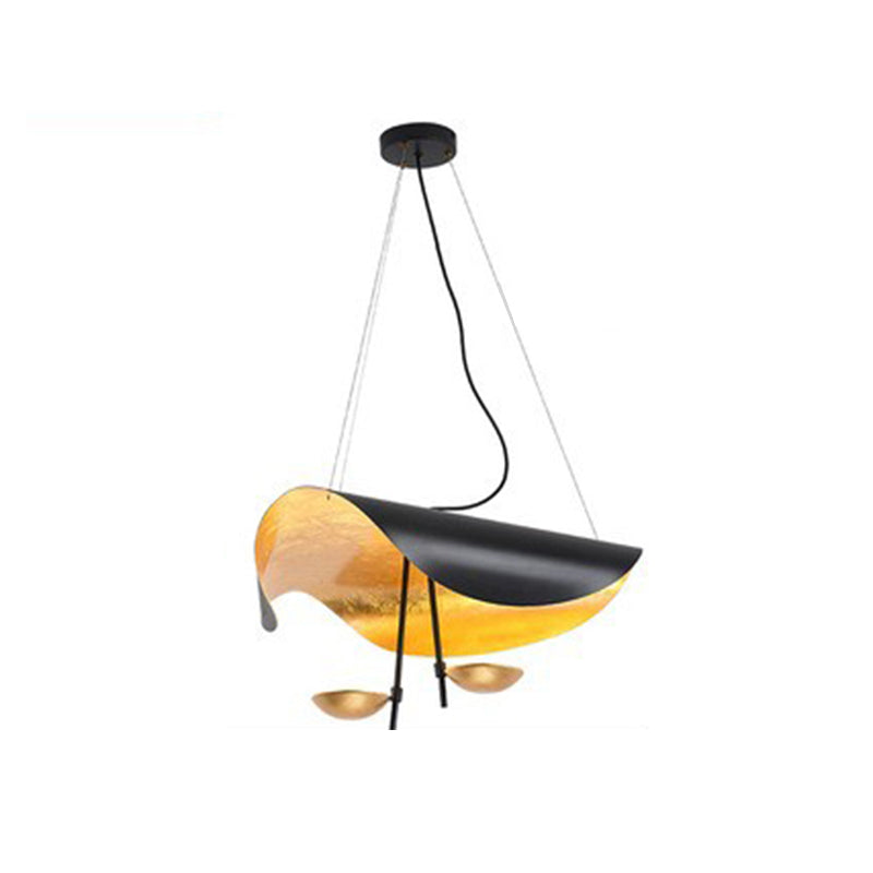 Jexie Plafondlamp Blad Modern Zwart/Goud Woonkamer Slaapkamer