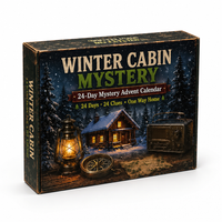 24-dagen escape room puzzel adventskalender met 6 mysterie-thema's