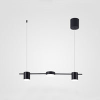 Drum Aluminium Eiland Hanglamp Modern Eenvoudig 3/5-Kops Zwart/Gouden Plafondlamp in Warm/Wit Licht