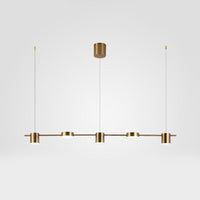 Drum Aluminium Eiland Hanglamp Modern Eenvoudig 3/5-Kops Zwart/Gouden Plafondlamp in Warm/Wit Licht