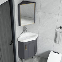 Contemporary Sink Vanity Driehoekige Wandgemonteerde Hoekbadkamermeubel