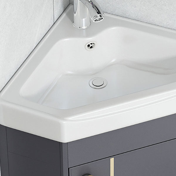 Contemporary Sink Vanity Driehoekige Wandgemonteerde Hoekbadkamermeubel