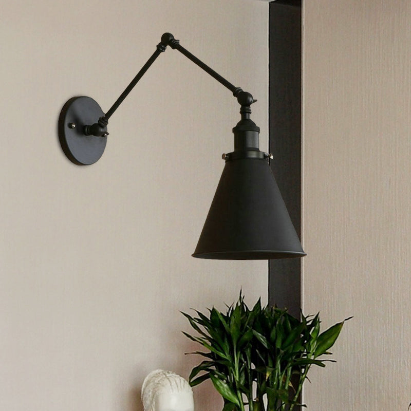 Boerderijstijl Conen Wandlamp 1 Lamp IJzeren Wandverlichting in Zwart/Roest voor Slaapkamer
