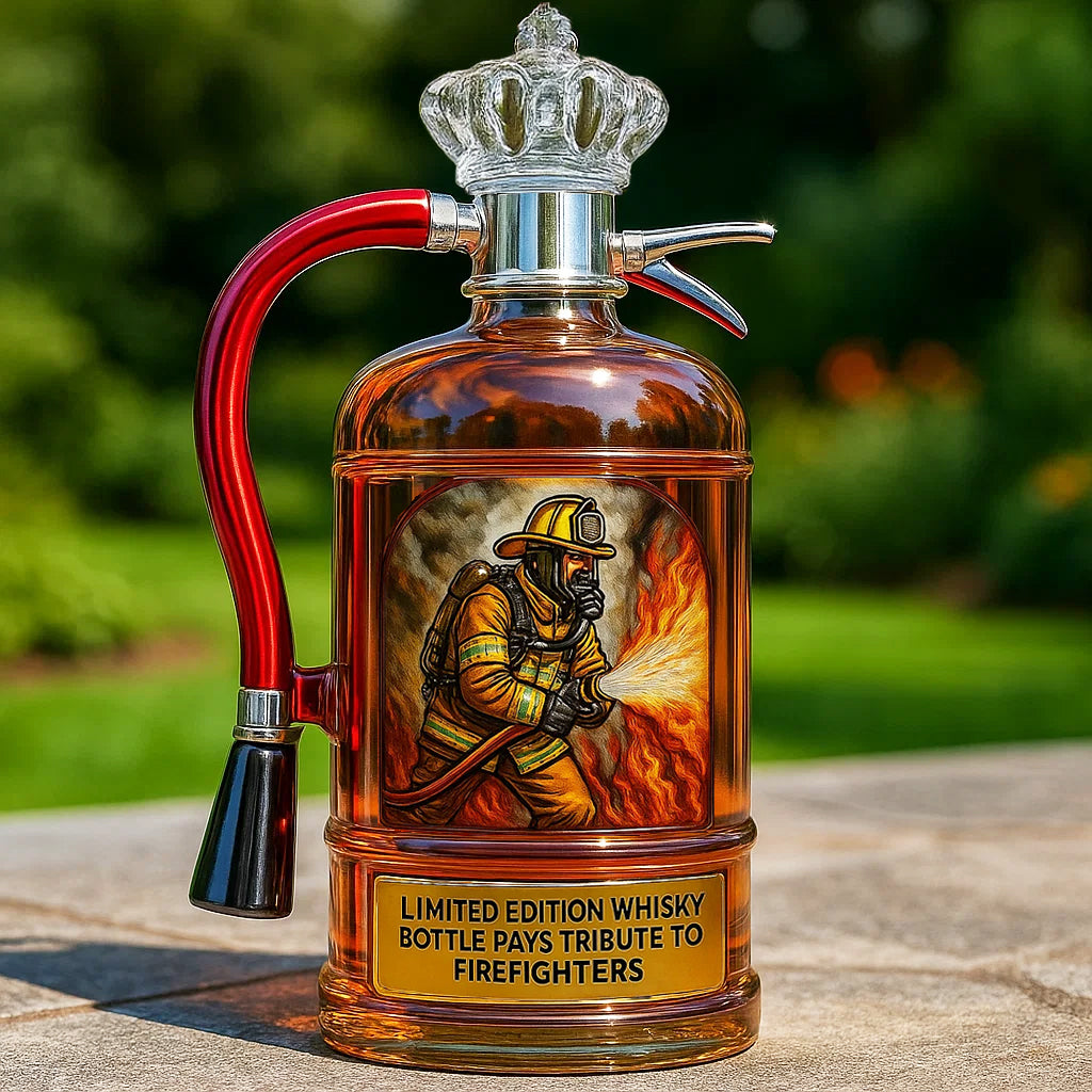 BlazeGuard – Brandweerman Eerbetoon Whisky Fles