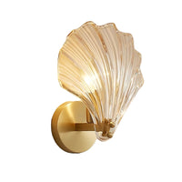 Art Brass Glass Schelp Wandlamp