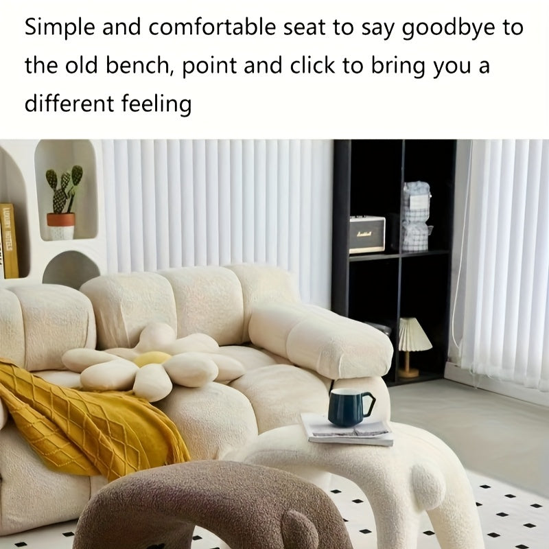 Kat-vormige Pluche Pouf – Gezellig en Functioneel Ontwerp