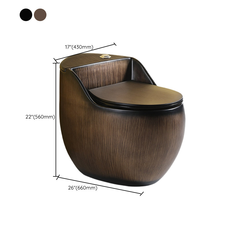 Contemporary Skirted Siphon Jet Toilet Bowl One Piece Urine Toilet with Seat
