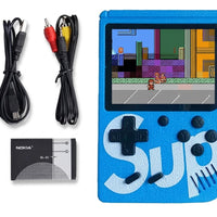 Videospelconsole met retro handheld stijl