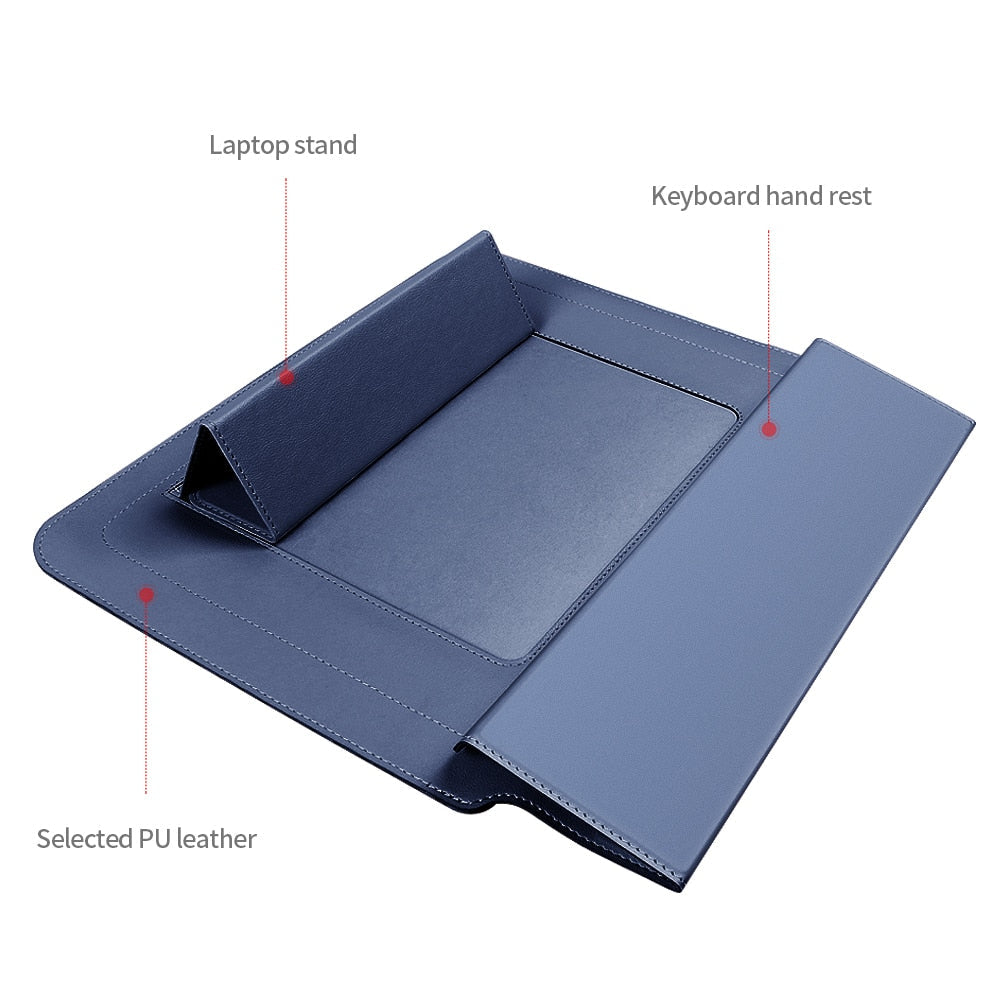 Vouwbare 2-in-1 beschermtas voor laptop | Premium hoes met ondersteuning