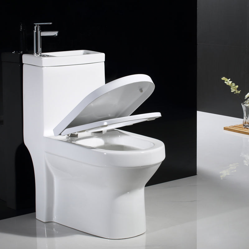 Moderne Toiletpot Vloermontage Porselein Alles-in-één Spoeltoilet