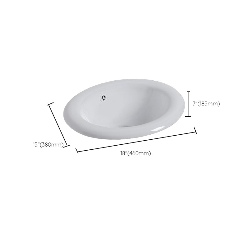 Witte Inbouw Badkamer Wastafel Porseleinen Wasstand met Afsluitklep