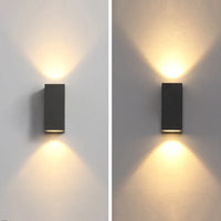 Tavon Minimalistische Metalen Vierkante Buitenwandlamp, Zwart