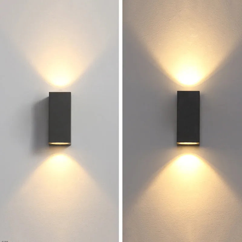 Tavon Minimalistische Metalen Vierkante Buitenwandlamp, Zwart