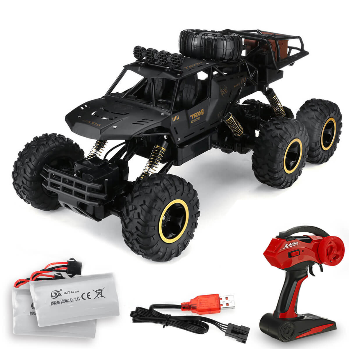 TerraX – RC-Monstertruck 6-Wiel Offroad 1:12 – Voor Kinderen & Buitenfans