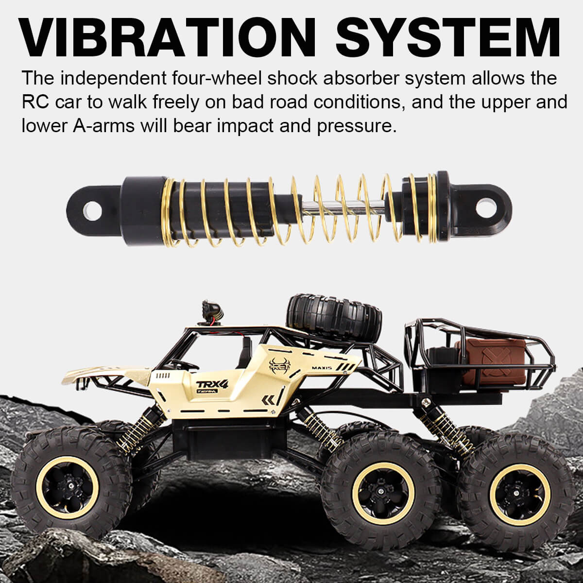 TerraX – RC-Monstertruck 6-Wiel Offroad 1:12 – Voor Kinderen & Buitenfans