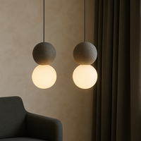 Minimalistische Obsidiaan Steen Hanglamp