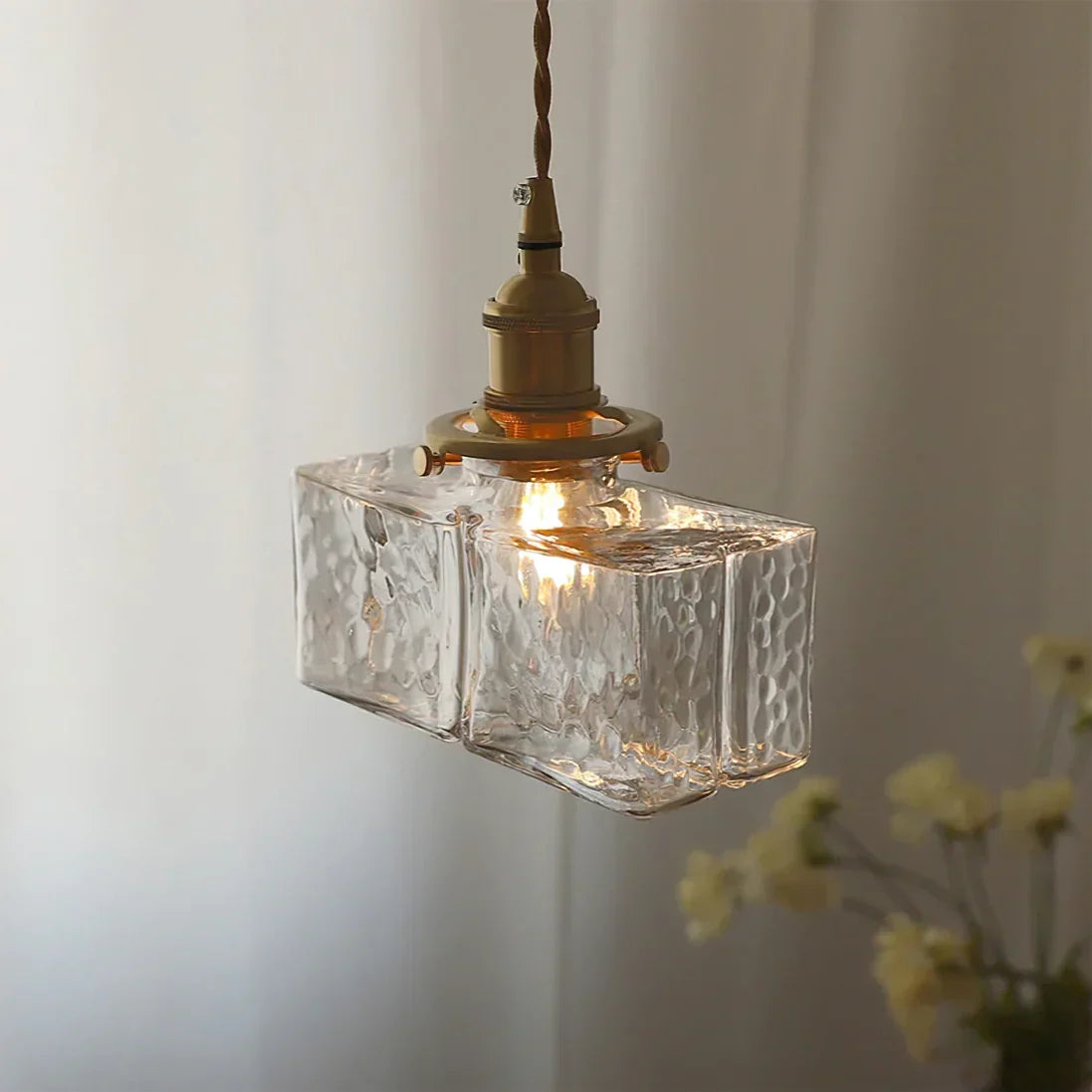 Jewel Messing Vintage Glas Hanglamp