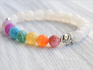 7 Chakra en Olifant Energie Armband