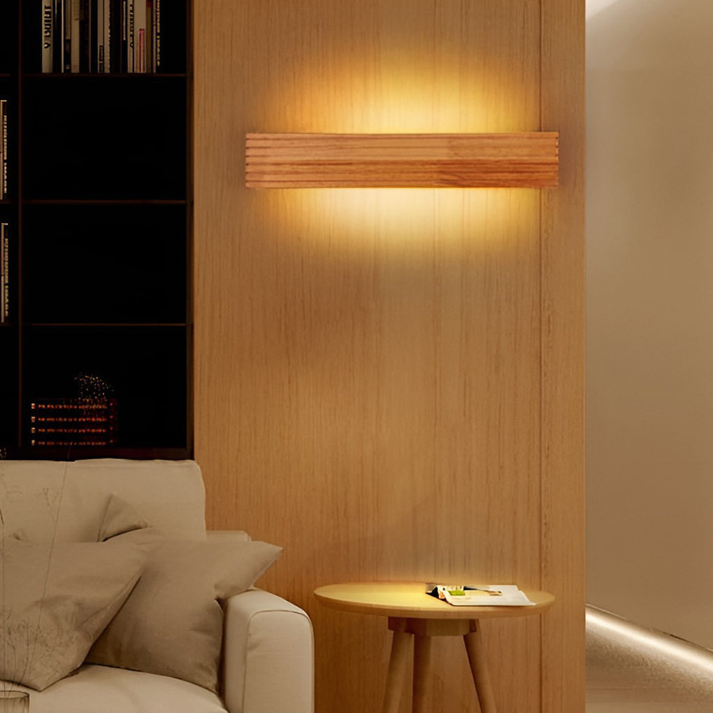 GlowWood - Rechthoekige waterdichte LED-wandlamp Noordse Spiegelverlichting