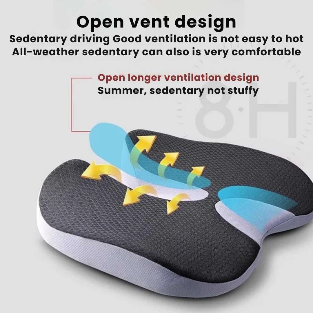 Skanto | Orthopedische autostoel kussen – Comfortabel kussen met antislip onderkant voor betere ondersteuning