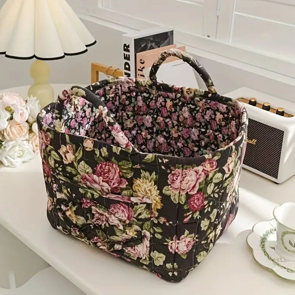 Delicate Bloemen Canvas Opbergmand