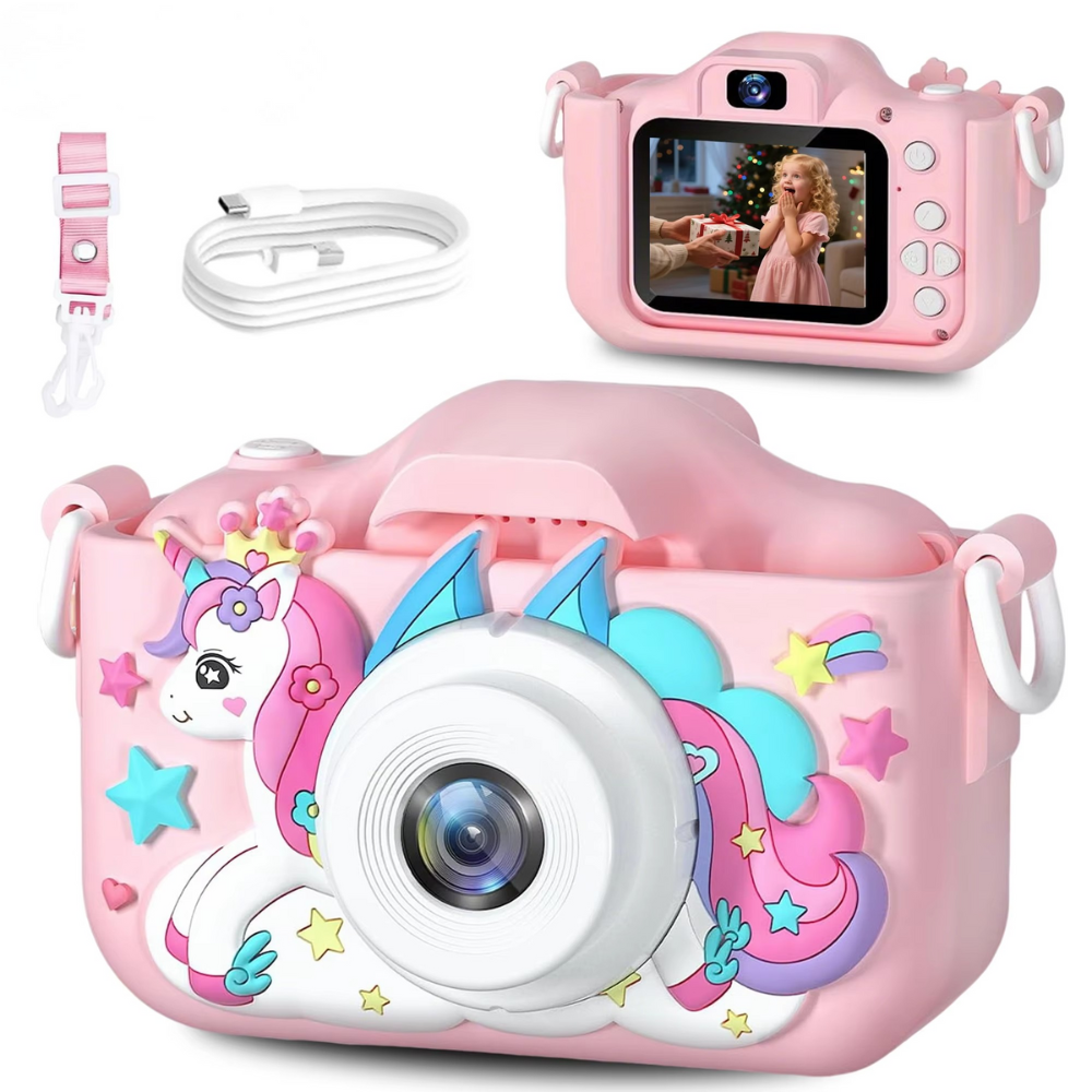 Unicorn HD Kindercamera met 32GB Oplaadbare Batterij - Leg Geweldige Foto's en Video's Vast!