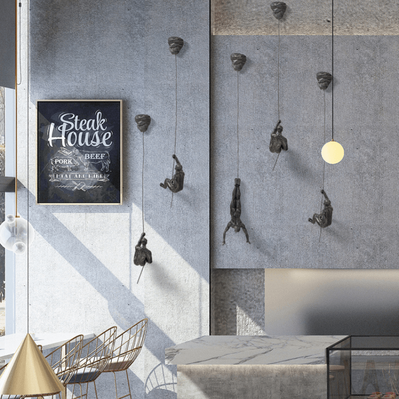 Decoratieve Klimfiguren Wand Sculptuur Set voor Moderne Wanddecoratie