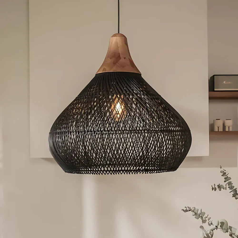 Boho Stijl Rieten Hanglamp