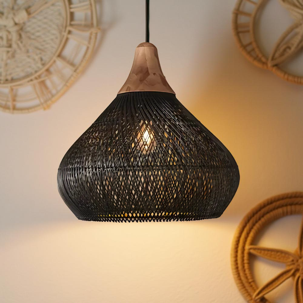 Boho Stijl Rieten Hanglamp