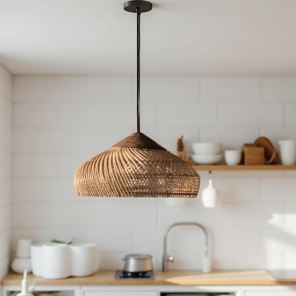 Geweven Koepel Bohemian Rattan Hanglamp