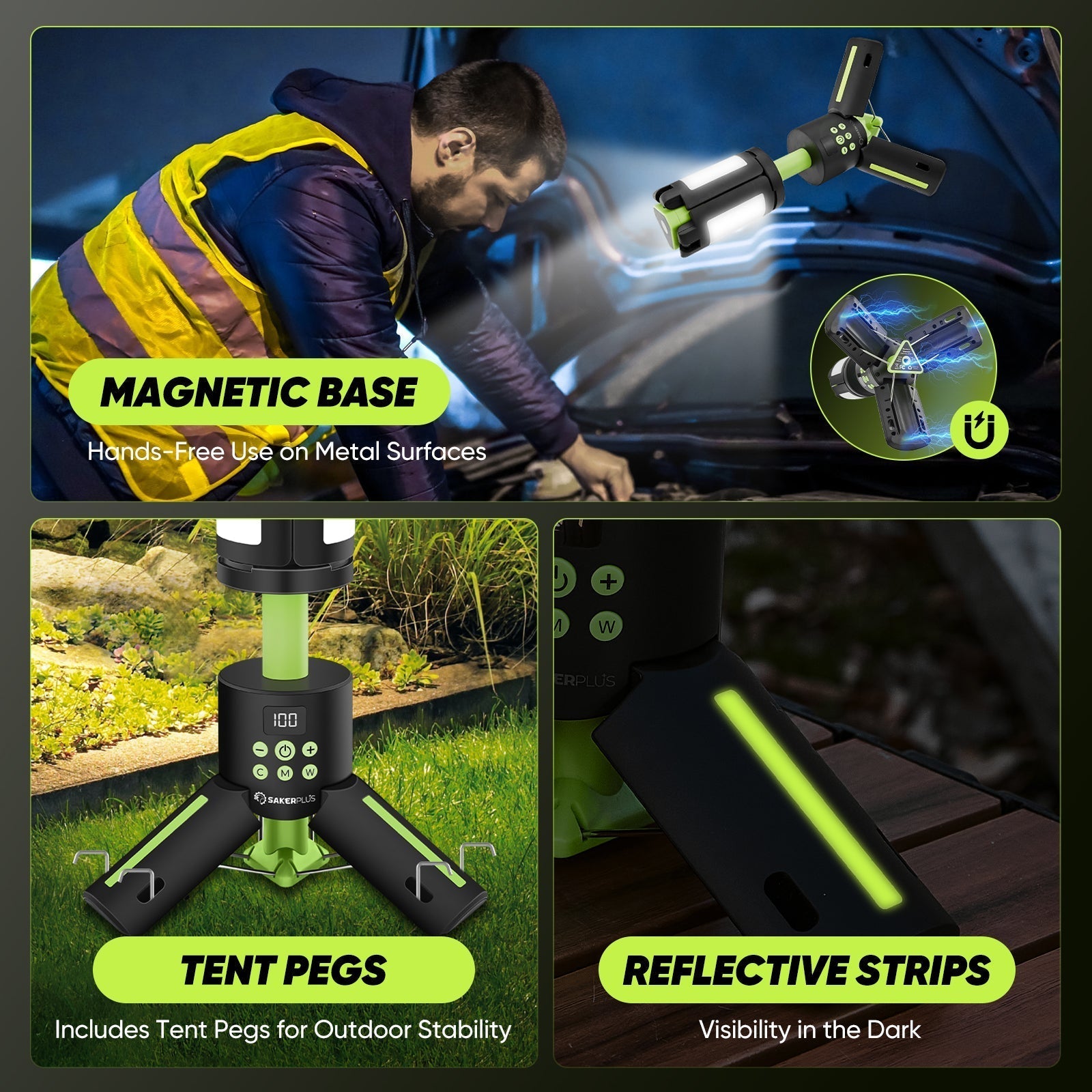 Brehn | SakerPlus Telescoop Campinglampen met Standaard