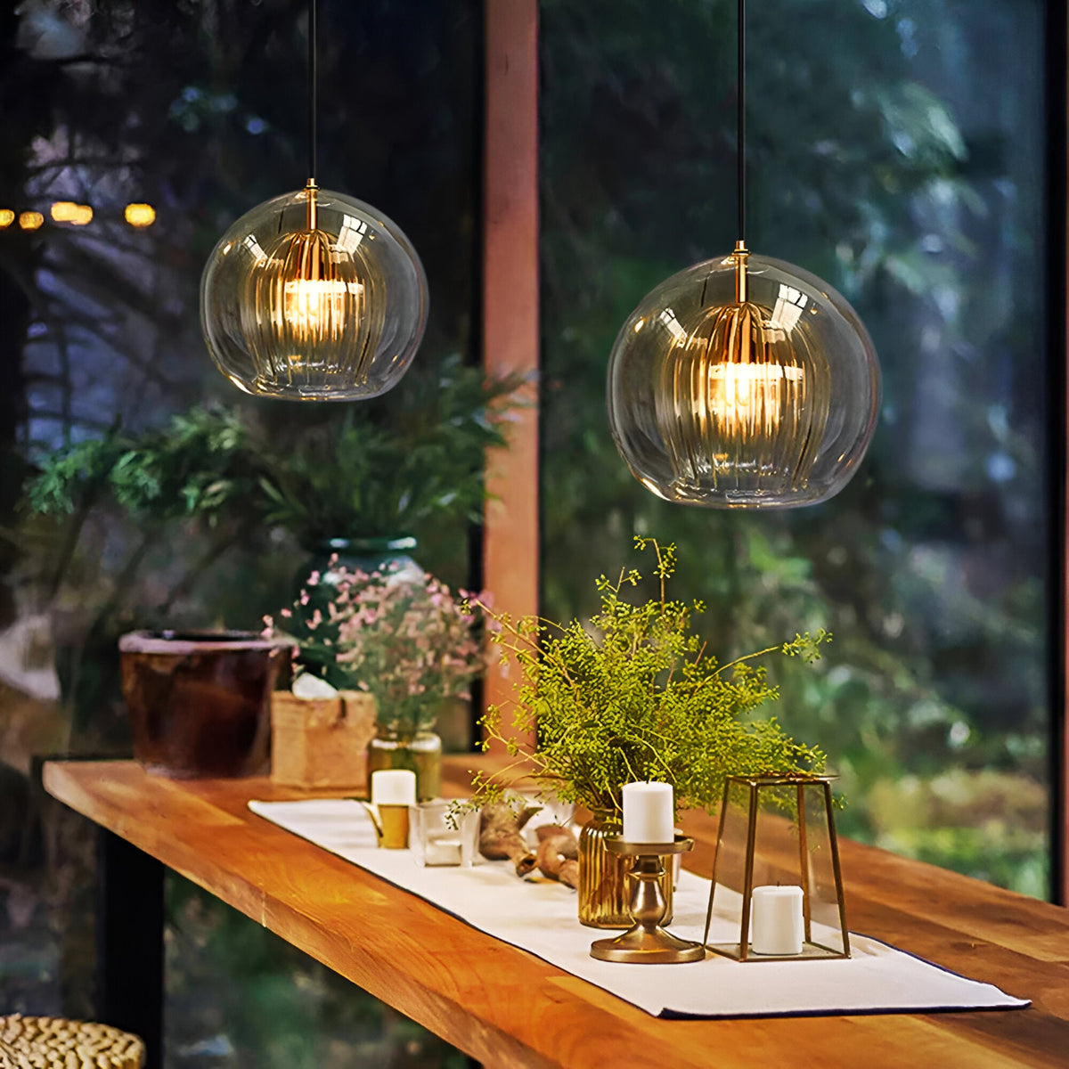 Retro Glazen Globe Vorm Hanglamp