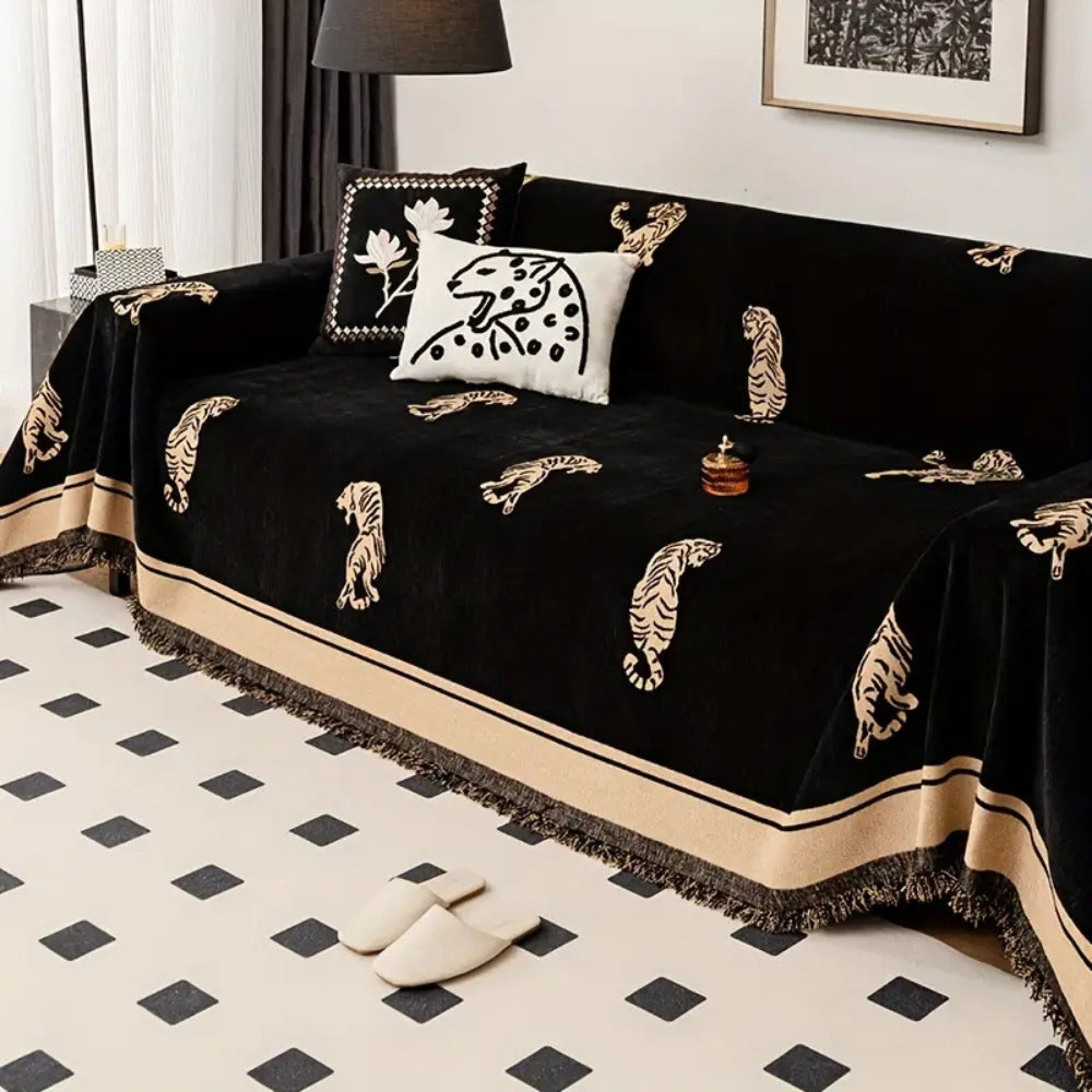 Safari Tijger Chenille Sofa Cover