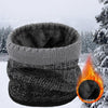 Warme wintersjaal | Gebreide fleece nekwarmer met dik kasjmier