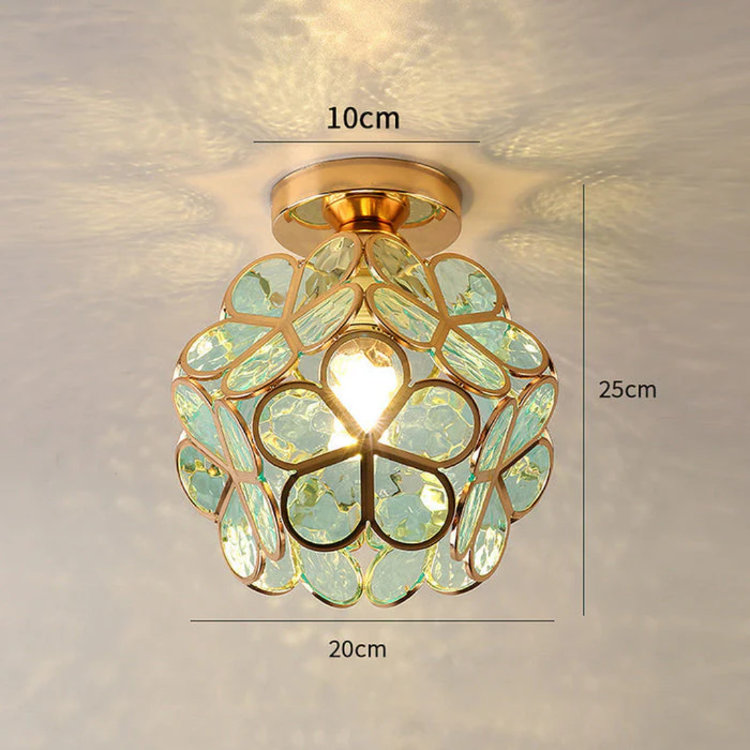 Zyvia - Luxe Glazen Bloemen Plafondlamp