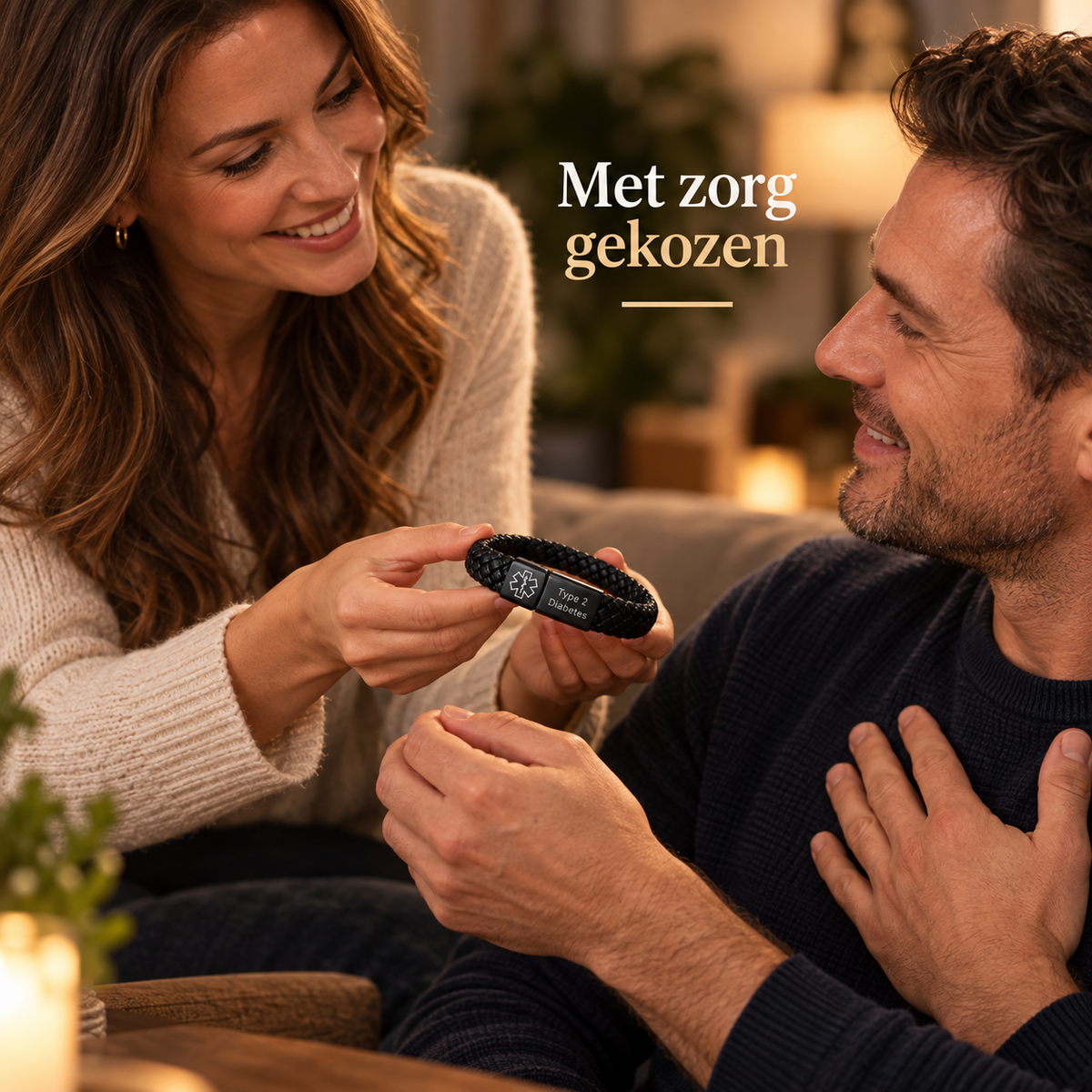 Custom AlertBand | Gepersonaliseerde Medische ID Armband – Cadeau voor Vader of Echtgenoot