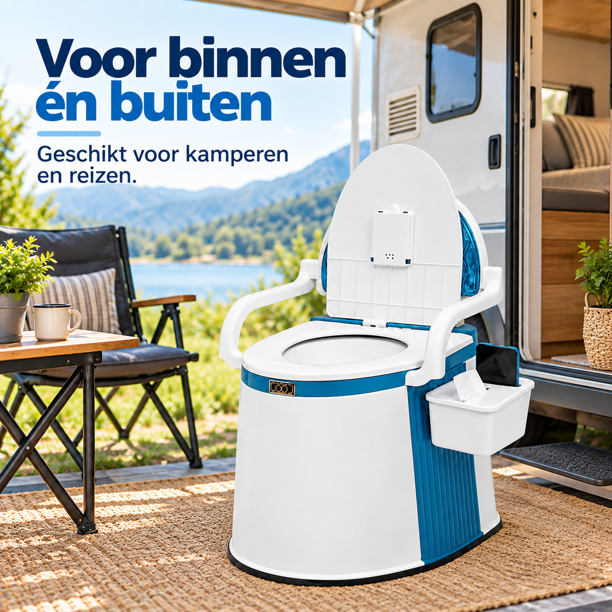 Draagbaar Campingtoilet voor Camper, Caravan & Kamperen