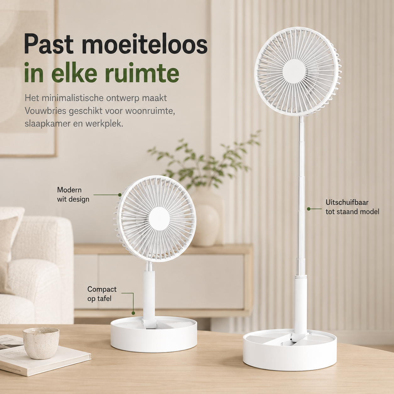 Vouwbare USB Accu Ventilator | Vouwbries