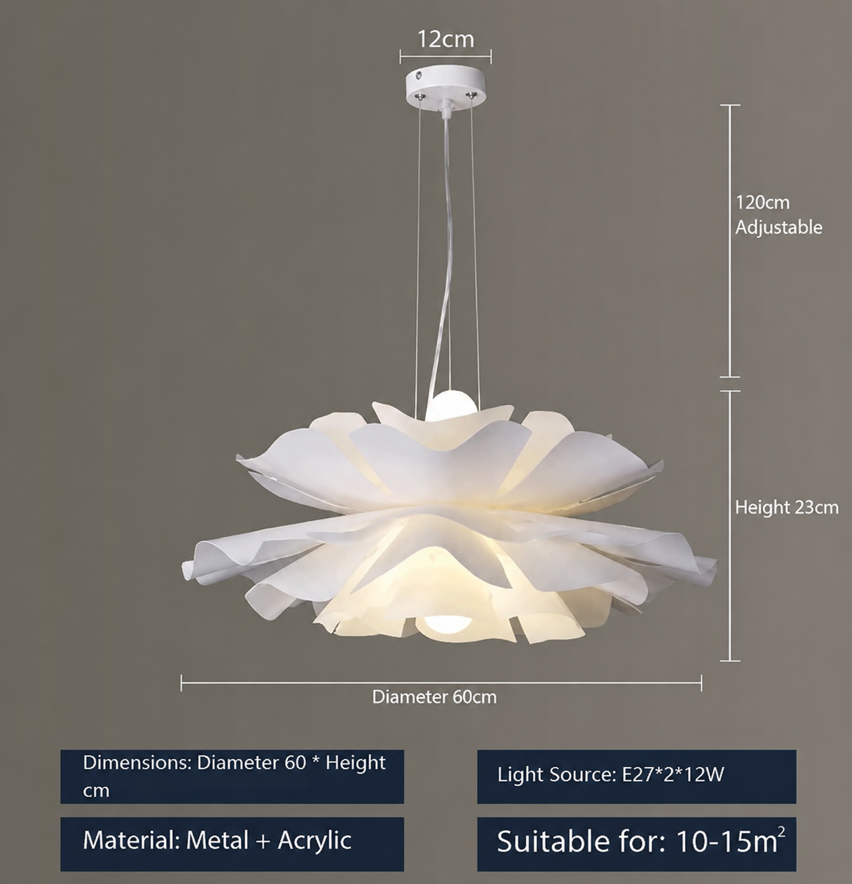 Gupton Nordic Lotus Flower Pendant Light