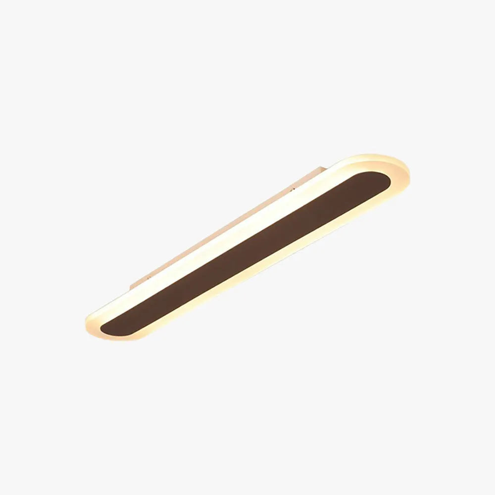 Arisha Minimalistische Ovale Lineaire Plafondlamp, Wit/Koffie