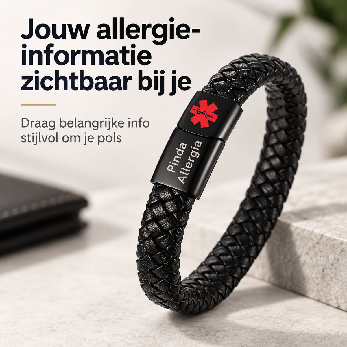 Custom AlertBand | Medische Allergie Armband met Persoonlijke Gravering