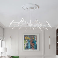 Arisha Moderne Geblazen Lineaire Metaal Meerdere Hoofd Chandeliers