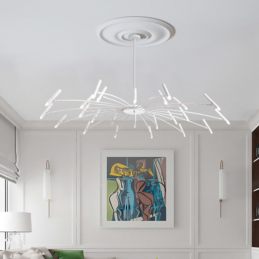 Arisha Moderne Geblazen Lineaire Metaal Meerdere Hoofd Chandeliers