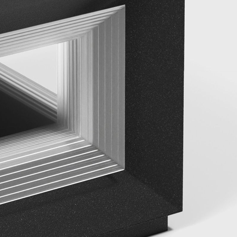 Ray Hedendaagse LED Cube Metalen Buitenlampen, Zwart